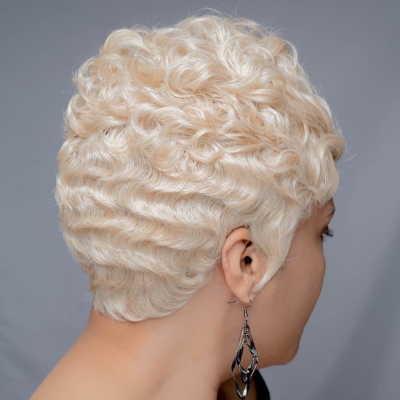 Wavy Curly Pixie w/ Lace Parting - Picture 6 of 9